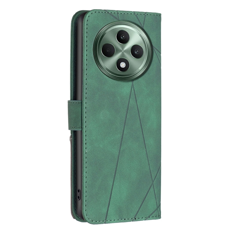 For OPPO Reno12 F 5G Magnetic Buckle Rhombus Texture Leather Phone Case