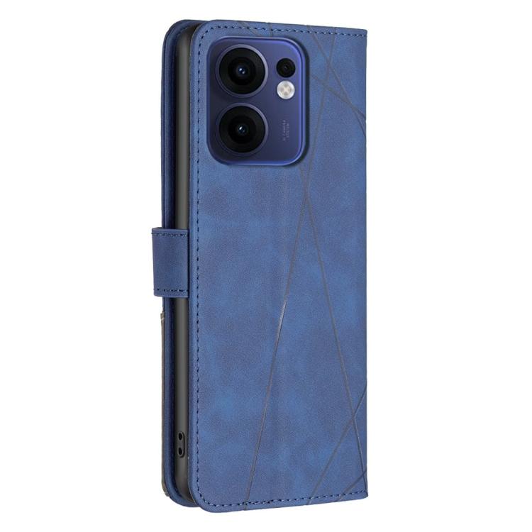 For OPPO Reno13 F 5G Magnetic Buckle Rhombus Texture Leather Phone Case