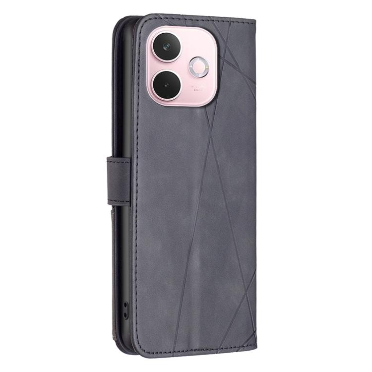For OPPO A5 Pro 5G Magnetic Buckle Rhombus Texture Leather Phone Case
