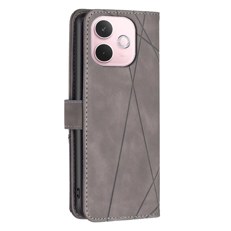 For OPPO A5 Pro 5G Magnetic Buckle Rhombus Texture Leather Phone Case