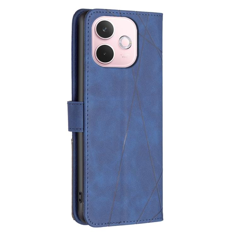 For OPPO A5 Pro 5G Magnetic Buckle Rhombus Texture Leather Phone Case