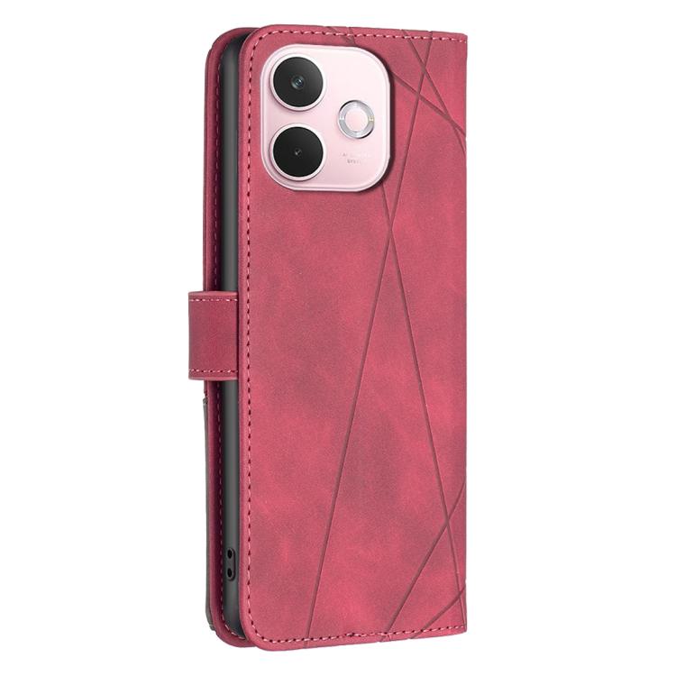 For OPPO A5 Pro 5G Magnetic Buckle Rhombus Texture Leather Phone Case