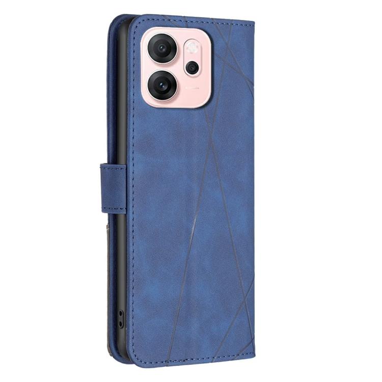 For OPPO Reno14 F 5G Magnetic Buckle Rhombus Texture Leather Phone Case