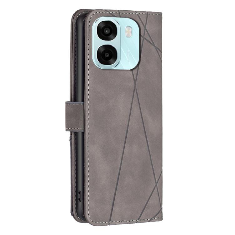 For OPPO A6 5G / A6X 4G / A6X 5G Magnetic Buckle Rhombus Texture Leather Phone Case