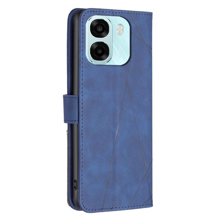 For OPPO A6 5G / A6X 4G / A6X 5G Magnetic Buckle Rhombus Texture Leather Phone Case
