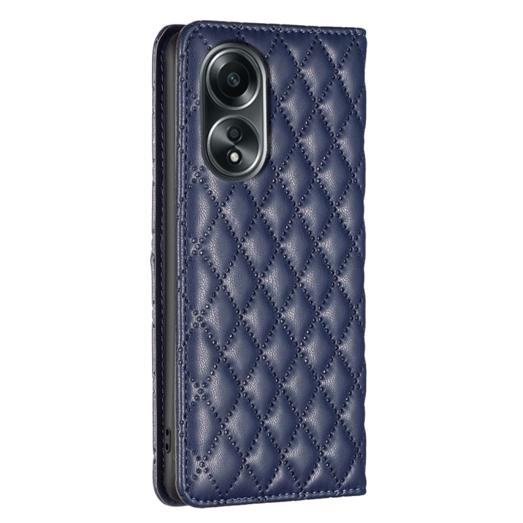 For OPPO A58 4G / A98 5G Diamond Lattice Magnetic Leather Flip Phone Case