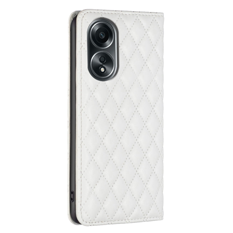 For OPPO A58 4G / A98 5G Diamond Lattice Magnetic Leather Flip Phone Case