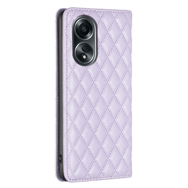 For OPPO A58 4G / A98 5G Diamond Lattice Magnetic Leather Flip Phone Case