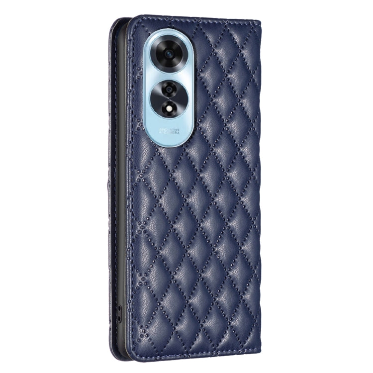 For OPPO A60 Diamond Lattice Magnetic Leather Flip Phone Case