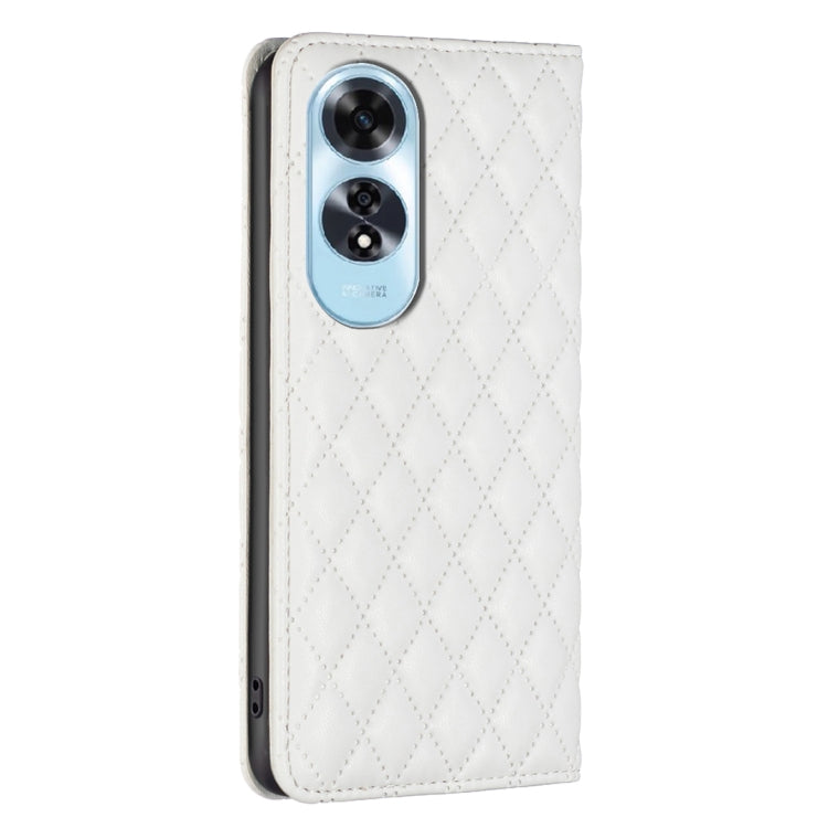 For OPPO A60 Diamond Lattice Magnetic Leather Flip Phone Case