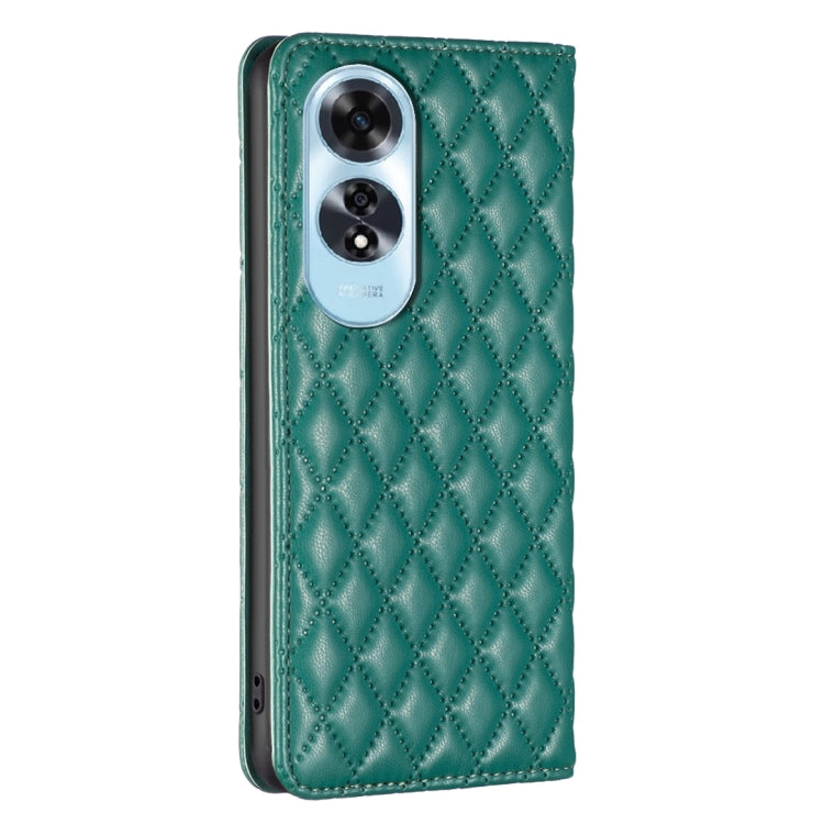 For OPPO A60 Diamond Lattice Magnetic Leather Flip Phone Case