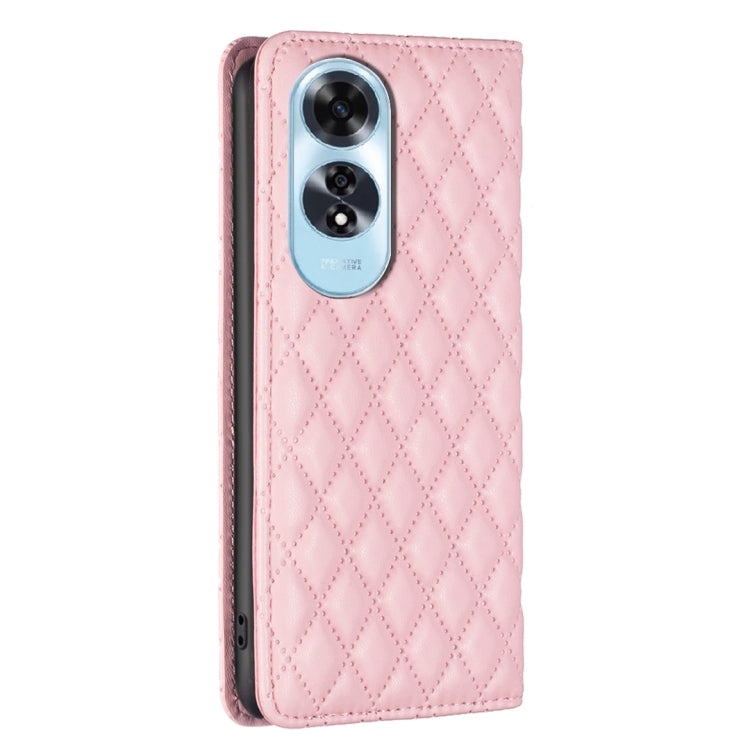 For OPPO A60 Diamond Lattice Magnetic Leather Flip Phone Case