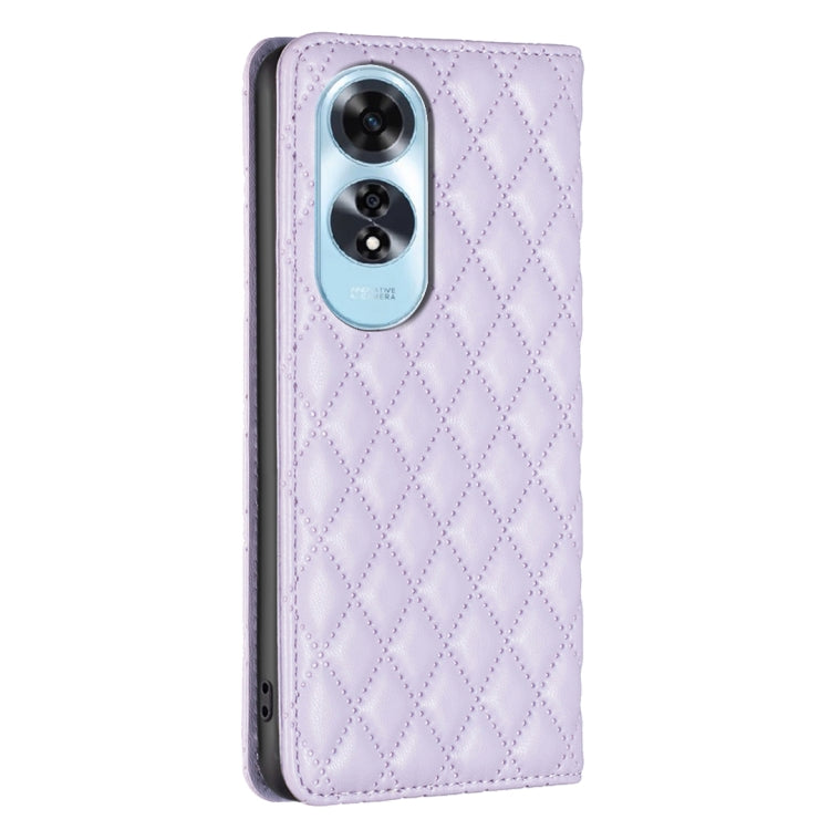 For OPPO A60 Diamond Lattice Magnetic Leather Flip Phone Case