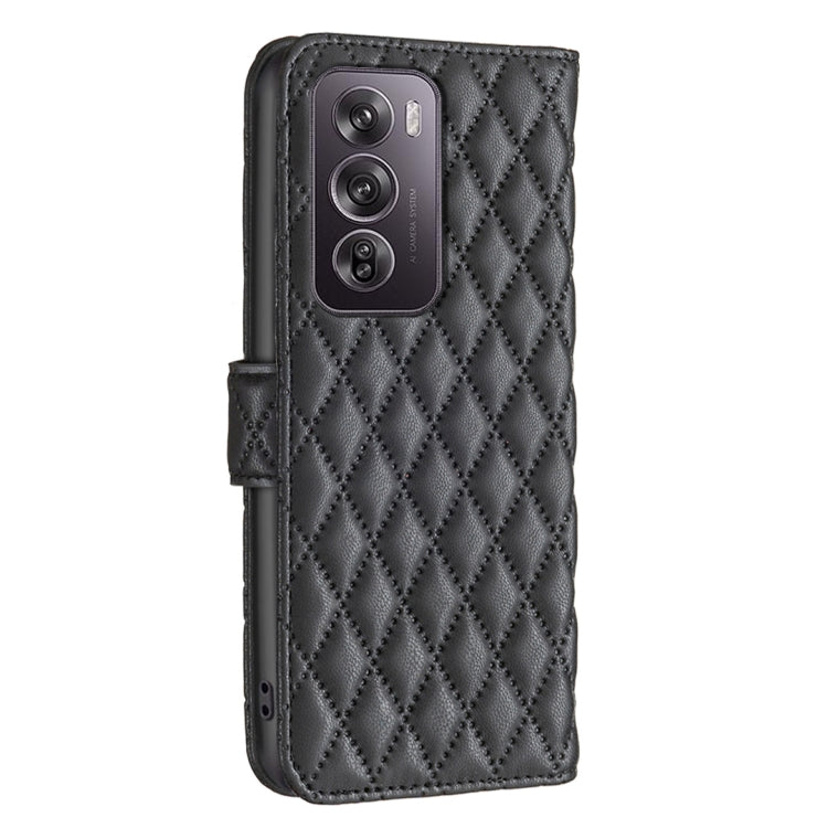 For OPPO Reno12 Pro Global Diamond Lattice Wallet Leather Flip Phone Case