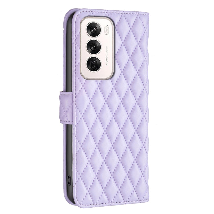 For OPPO Reno12 Global Diamond Lattice Wallet Leather Flip Phone Case