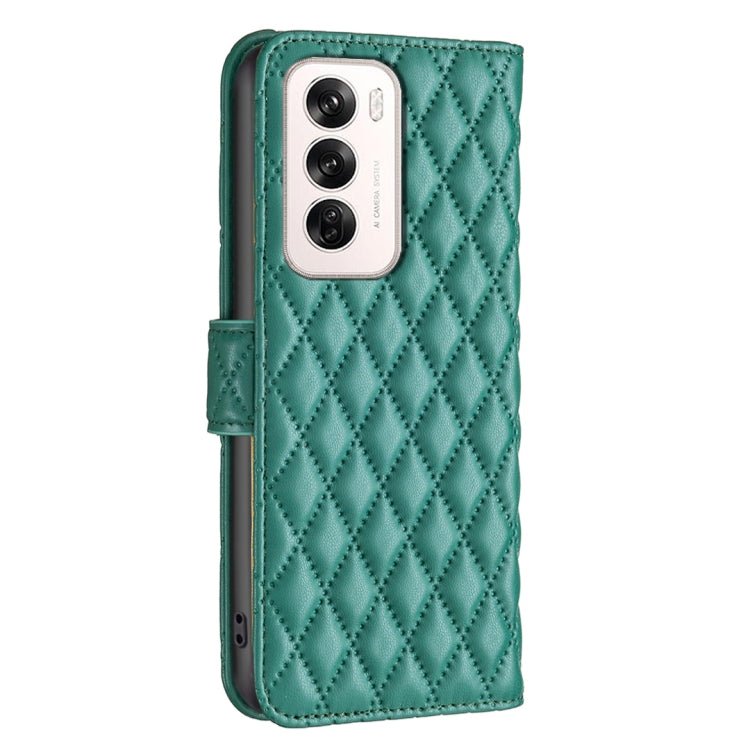 For OPPO Reno12 Global Diamond Lattice Wallet Leather Flip Phone Case