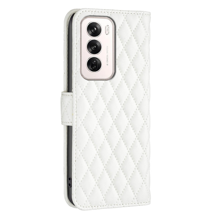 For OPPO Reno12 Global Diamond Lattice Wallet Leather Flip Phone Case