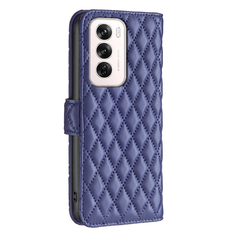 For OPPO Reno12 Global Diamond Lattice Wallet Leather Flip Phone Case
