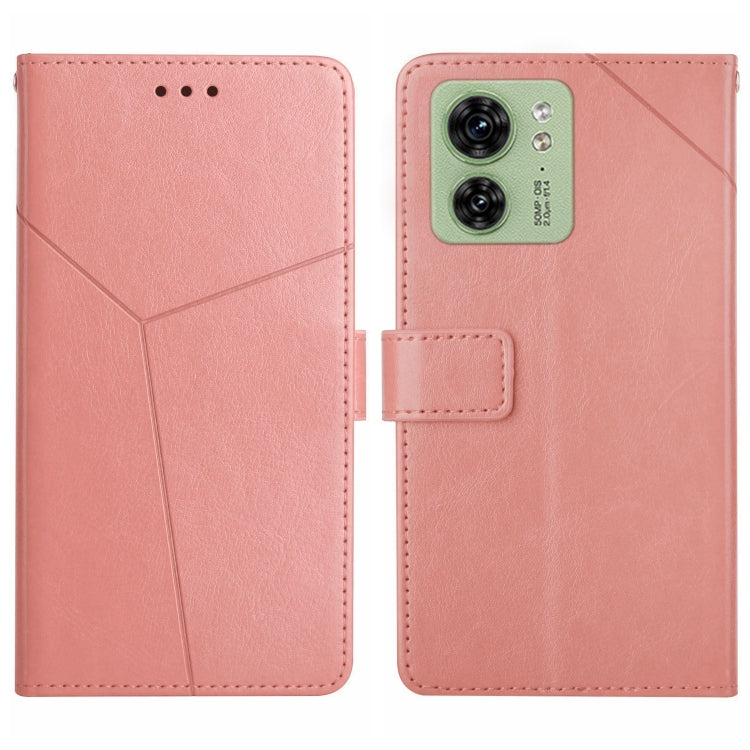 For Motorola Edge 40 HT01 Y-shaped Pattern Flip Leather Phone Case