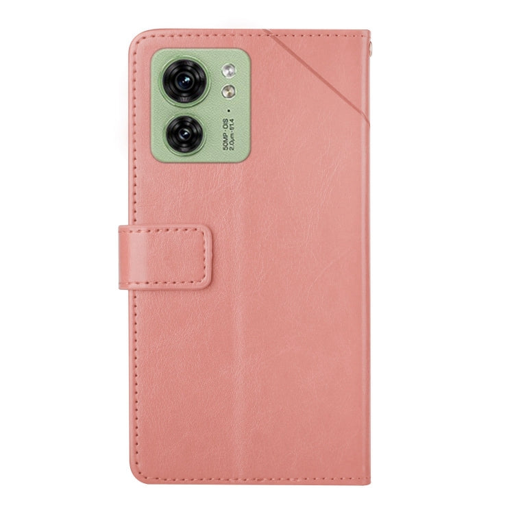 For Motorola Edge 40 HT01 Y-shaped Pattern Flip Leather Phone Case
