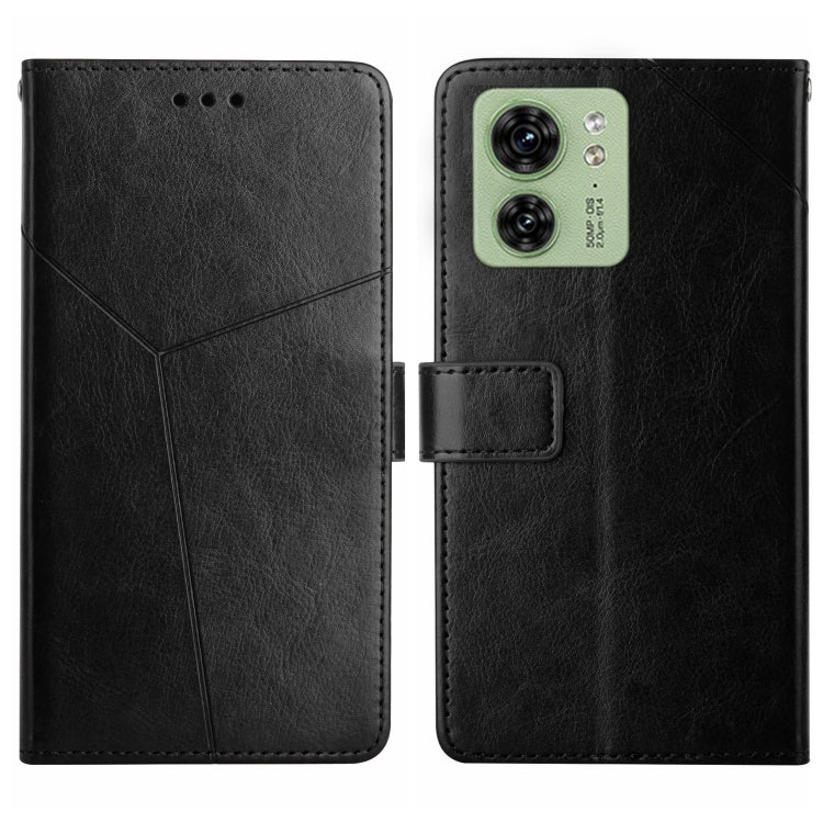 For Motorola Edge 40 HT01 Y-shaped Pattern Flip Leather Phone Case