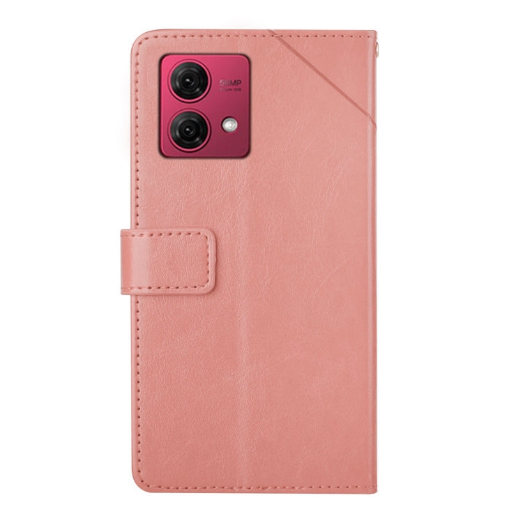 For Motorola Moto G84 HT01 Y-shaped Pattern Flip Leather Phone Case