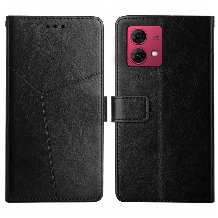 For Motorola Edge 40 Neo HT01 Y-shaped Pattern Flip Leather Phone Case