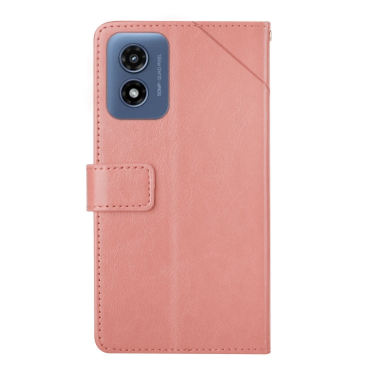 For Motorola Moto E14 HT01 Y-shaped Pattern Flip Leather Phone Case