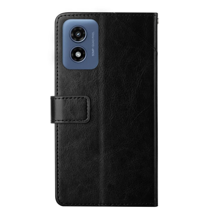 For Motorola Moto E14 HT01 Y-shaped Pattern Flip Leather Phone Case