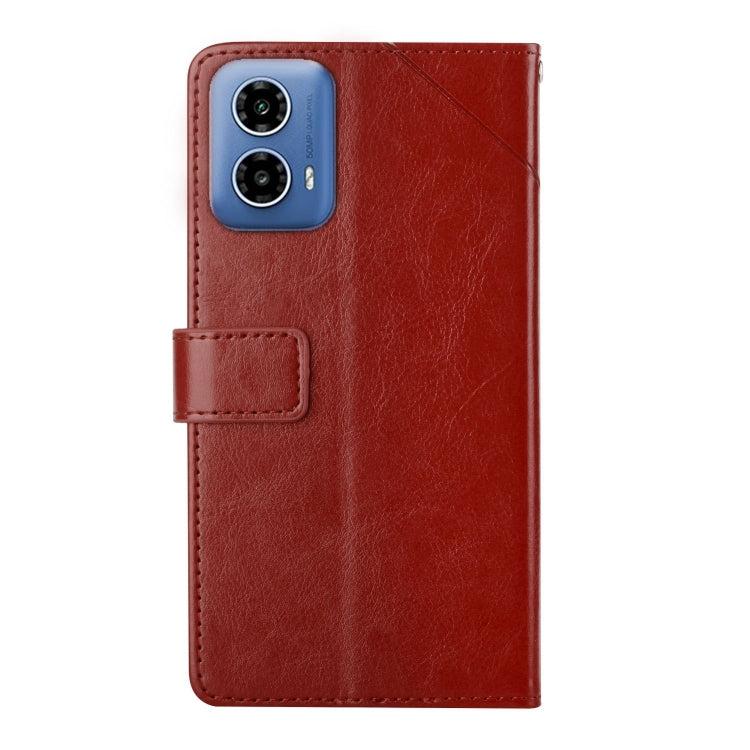 For Motorola Moto G85 5G HT01 Y-shaped Pattern Flip Leather Phone Case