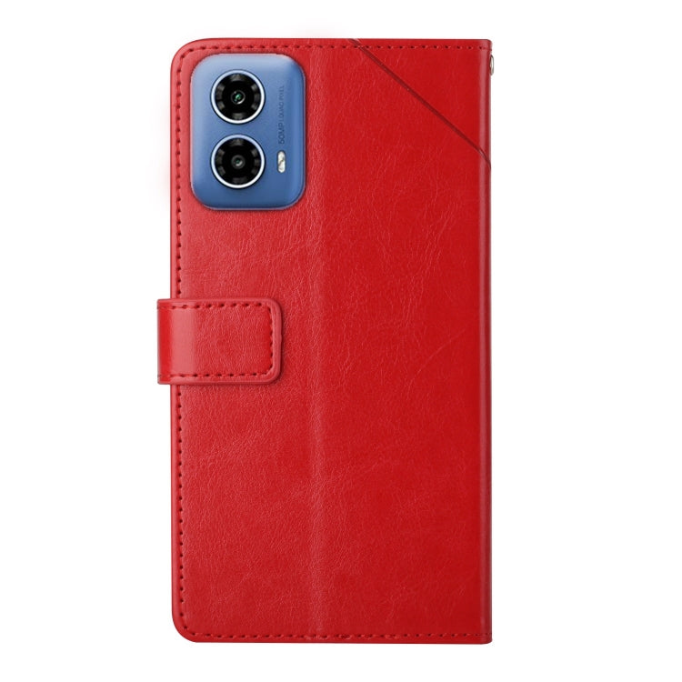 For Motorola Moto G85 5G HT01 Y-shaped Pattern Flip Leather Phone Case