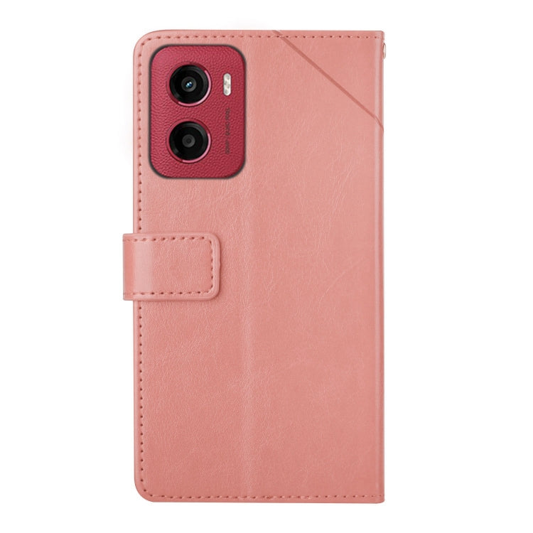 For Motorola Moto G05 HT01 Y-shaped Pattern Flip Leather Phone Case