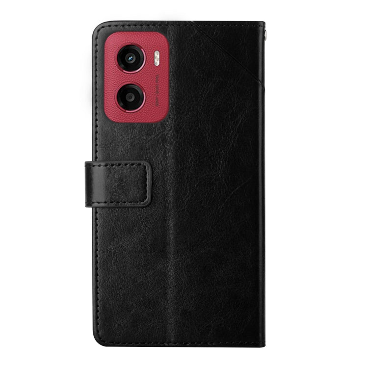 For Motorola Moto G05 HT01 Y-shaped Pattern Flip Leather Phone Case
