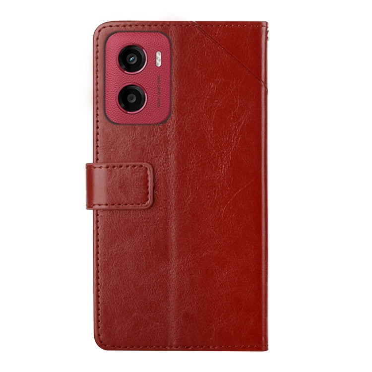 For Motorola Moto G05 HT01 Y-shaped Pattern Flip Leather Phone Case