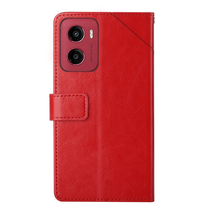 For Motorola Moto G05 HT01 Y-shaped Pattern Flip Leather Phone Case