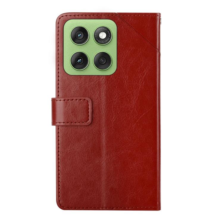 For Motorola Edge 60 Pro HT01 Y-shaped Pattern Flip Leather Phone Case