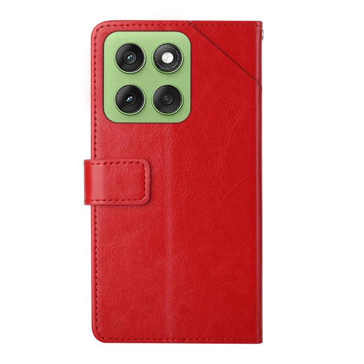 For Motorola Edge 60 Pro HT01 Y-shaped Pattern Flip Leather Phone Case