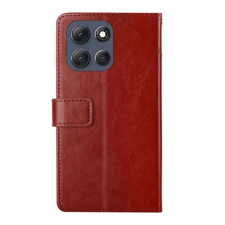 For Motorola Moto G56 5G HT01 Y-shaped Pattern Flip Leather Phone Case