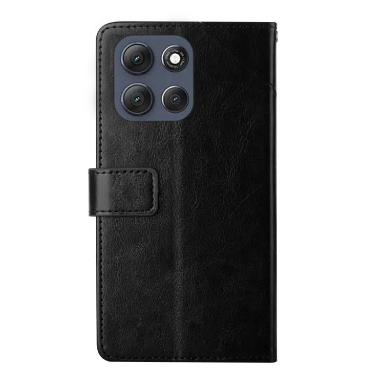 For Motorola Moto G86 5G HT01 Y-shaped Pattern Flip Leather Phone Case