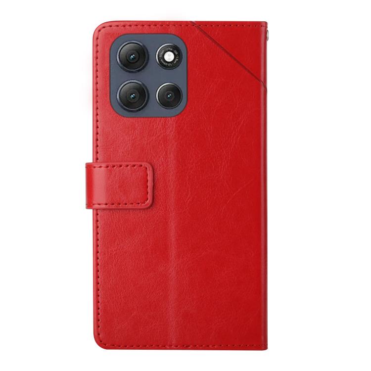 For Motorola Moto G86 5G HT01 Y-shaped Pattern Flip Leather Phone Case