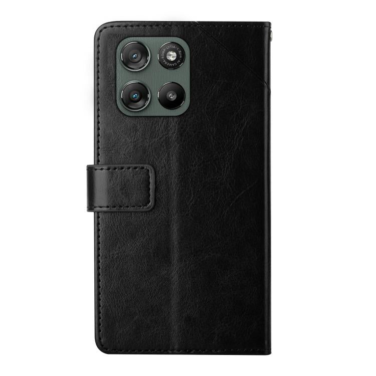 For Motorola Moto G67 Power 5G HT01 Y-shaped Pattern Flip Leather Phone Case