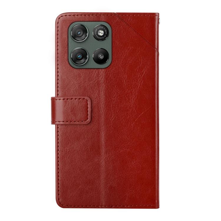 For Motorola Moto G67 Power 5G HT01 Y-shaped Pattern Flip Leather Phone Case