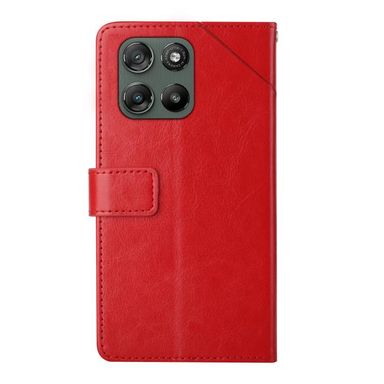 For Motorola Moto G67 Power 5G HT01 Y-shaped Pattern Flip Leather Phone Case
