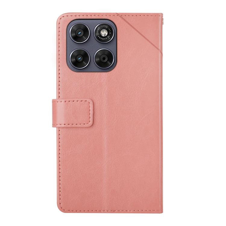 For Motorola Moto G37 5G HT01 Y-shaped Pattern Flip Leather Phone Case