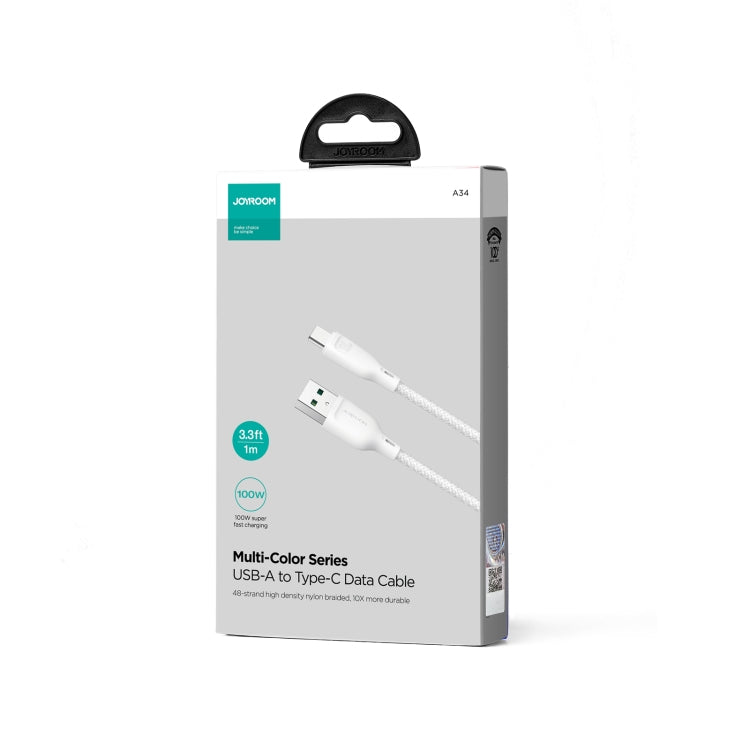 JOYROOM SA34-AC6 100W USB to USB-C/Type-C Fast Charge Data Cable, Length: 1m