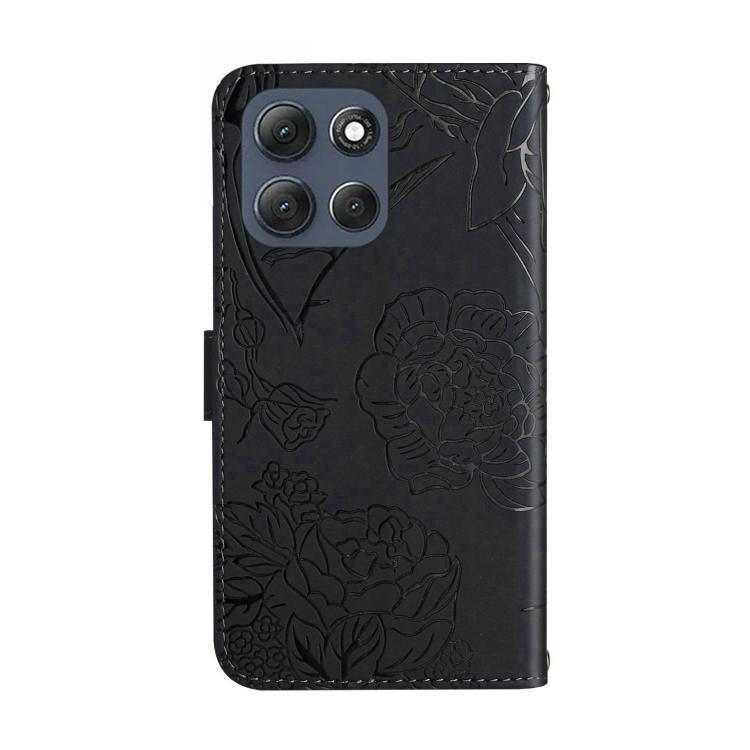For Motorola Moto G86 5G HT03 Skin Feel Butterfly Embossed Flip Leather Phone Case