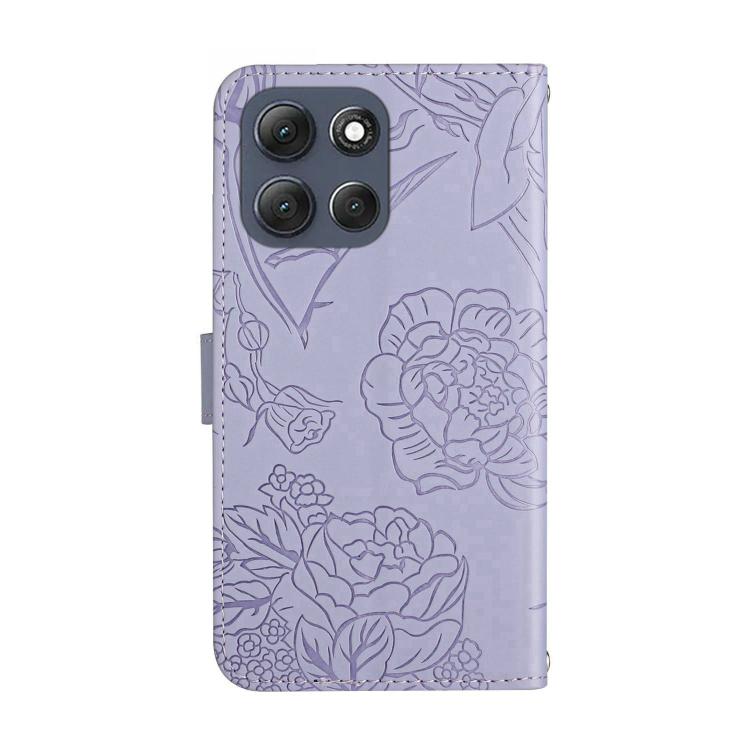 For Motorola Moto G56 5G HT03 Skin Feel Butterfly Embossed Flip Leather Phone Case