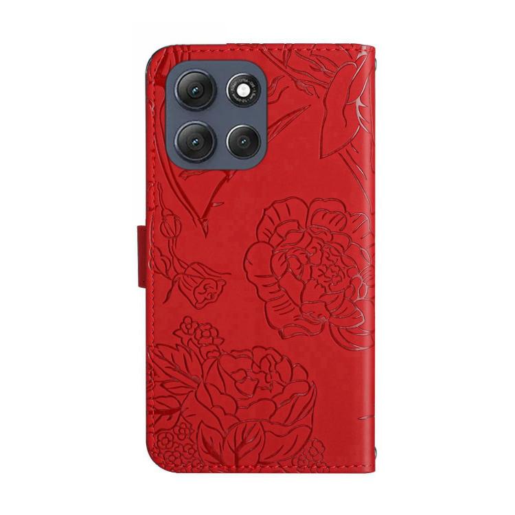 For Motorola Moto G56 5G HT03 Skin Feel Butterfly Embossed Flip Leather Phone Case