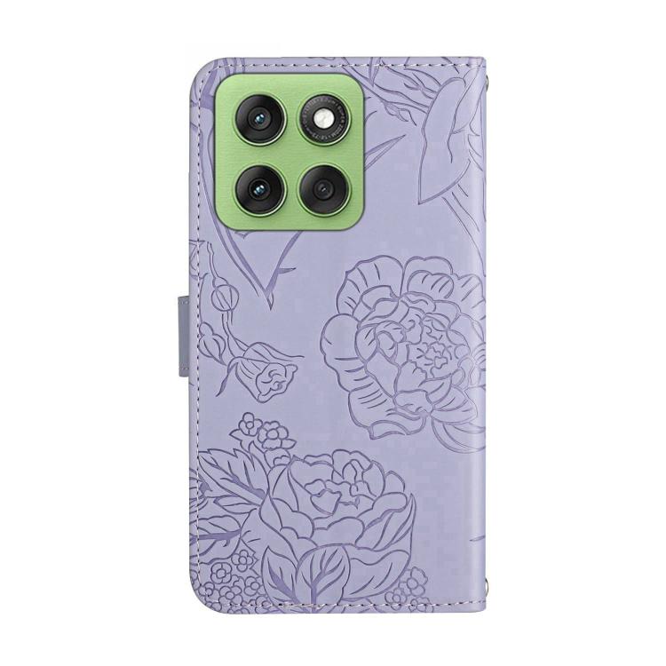 For Motorola Edge 60 Pro HT03 Skin Feel Butterfly Embossed Flip Leather Phone Case