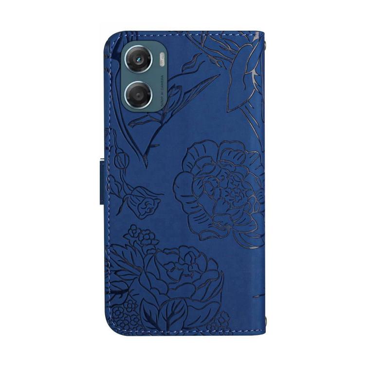 For Motorola Moto G06 4G HT03 Skin Feel Butterfly Embossed Flip Leather Phone Case
